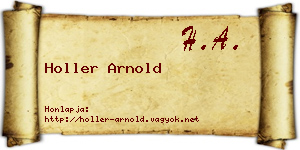 Holler Arnold névjegykártya